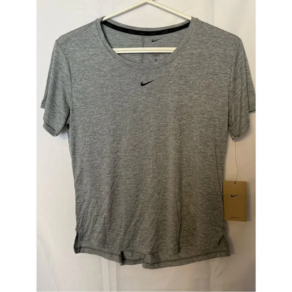 NWT Nike Dri-FIT One Women’s Short Sleeve Top Small Gray Athletic Workout Shirt